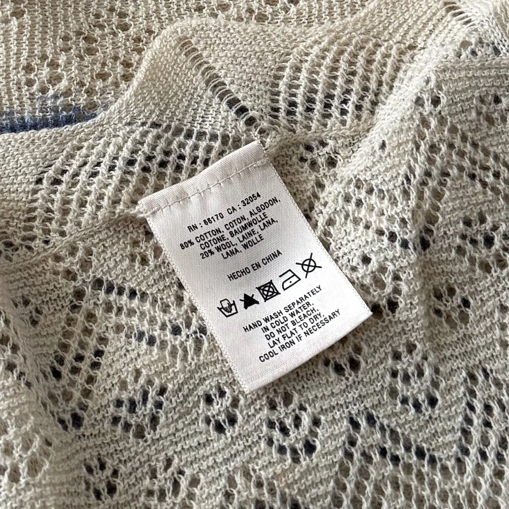 Anthropologie Angel Of The North Cream and Blue Wrap S/M